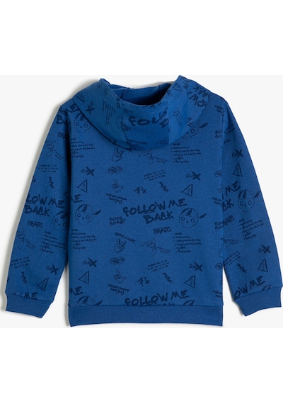 Koton Kapşonlu Sweatshirt Baskılı Uzun Kollu Şardonlu Mavi Desenli 4wkb10066tk 4WKB10066TK6D5 Mavi Koton Kapşonlu Sweatshirt Baskılı Uzun Kollu Şardonlu Mavi Desenli 4wkb10066tk 4WKB10066TK6D5 Mavi