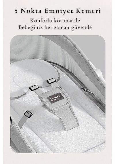 Kiwi Dolly 2in1 Otomatik Sallanan Kademe Ayarlı Beşik Ve Anakucağı - Gri