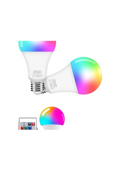 Ayarlanabilir Parlaklık Rgb Led Ampul E27 10w Kumandalı Renk Değiştiren Beyaz Ve Renkli Lamba