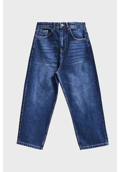 Itsbasic Erkek Koyu Mavi Renk 3w5-5 Loose Baggy Fit Bol Kesim Cep Nakış Detaylı Denim Jean Itsbasic Erkek Koyu Mavi Renk 3w5-5 Loose Baggy Fit Bol Kesim Cep Nakış Detaylı Denim Jean