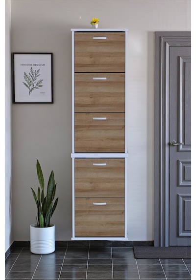 Eliusta Porta 10 Bölmeli Ayakkabılık Meşe 52 Cm Genişlikte 52x193x26 Cm Duvara Monte Ayakkabılık Meşe Eliusta Porta 10 Bölmeli Ayakkabılık Meşe 52 Cm Genişlikte 52x193x26 Cm Duvara Monte Ayakkabılık Meşe