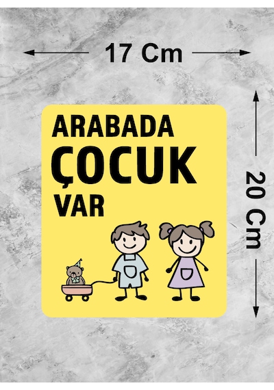 Arabada Çocuk Var Sticker - Araba Oto Cam Sticker - 00289 20x17 Cm
