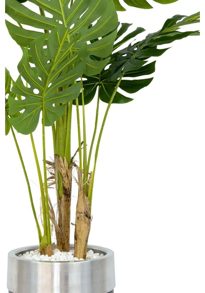 Yapay Monstera Ağacı Deve Tabani 170 Cm Si Yah Gümüş Darbuka Saksıda Siyah Gumus