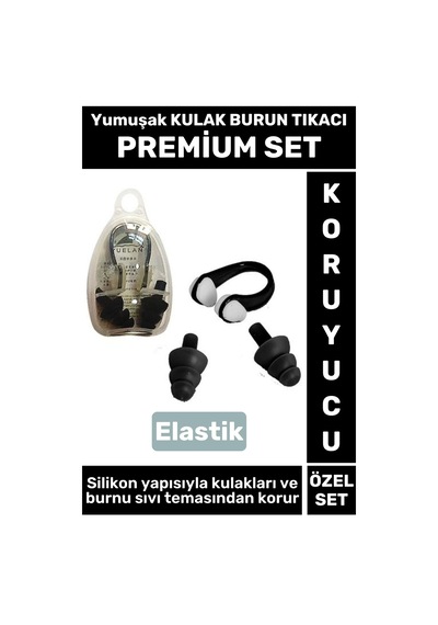 Set Elastik Yumuşak Havuz Deniz Su Sızdırma Gürültü Önleyici Kulak Burun Tikaci Seti Çok Renkli