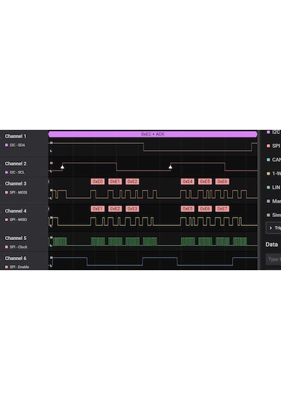 USB Lojik Analizör 24 MHz 8 Kanal SPI I2C Uart CAN DMX-512 I2S Manchester 1-Wire UNI/O Seri Paralel Arm FPGA Profesyonel
