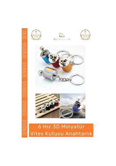 Anahtarlık 6 Hız 3d Minyatür Metal Manuel Hareketli Vites  Aksesuar Oto Vites Anahtarlık