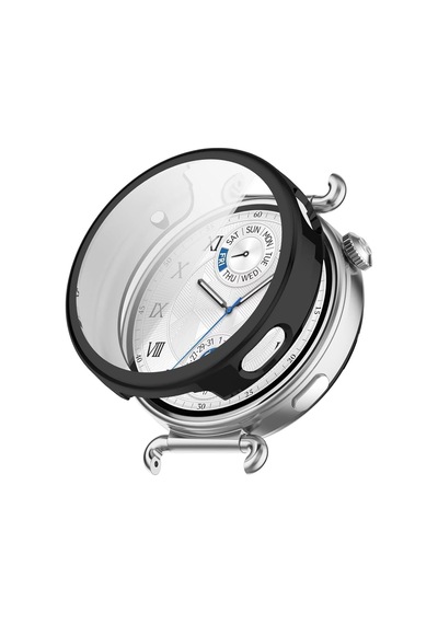 Huawei Watch Gt 6 41mm Kılıf Ekranı Tam Kaplayan 360 Full Round Soft Silicone Siyah Watch Gt 6 41mm İle Uyumlu Kılıf - Siyah Çok Renkli