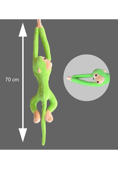 Peluş Maymun. Elleri Yapışabilen Uyku Ve Oyun Arkadaşı -70 Cm Mavi