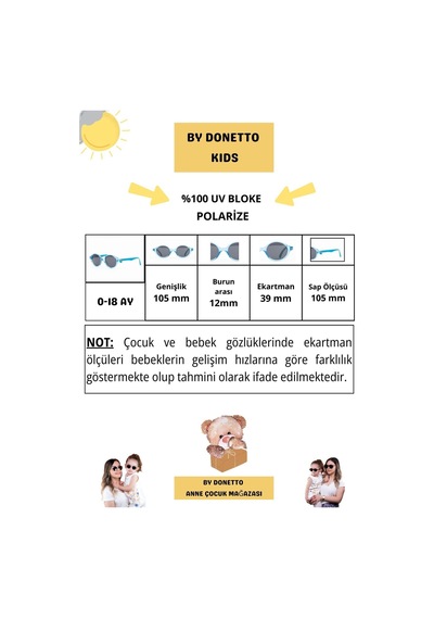 Yeni-unisex 0-18 Ay Polarize Ve Uv Korumalı Mavi Çocuk Güneş Gözlüğü Mavi