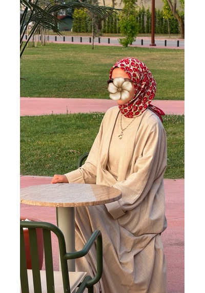 Qalortex Scarf Pamuklu Pera Desen Eşarp - Kiraz