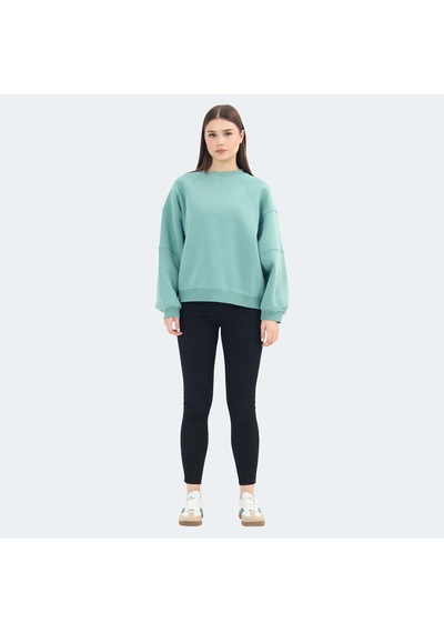 Slazenger VIA Kadın Oversıze Yeşil Sweatshirt
