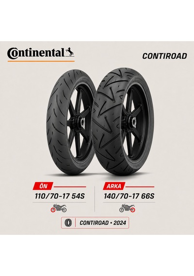Continental Contiroad 110/70-17 54s - 140/70-17 66s Ön Arka Motosiklet Lastik Takımı 2024