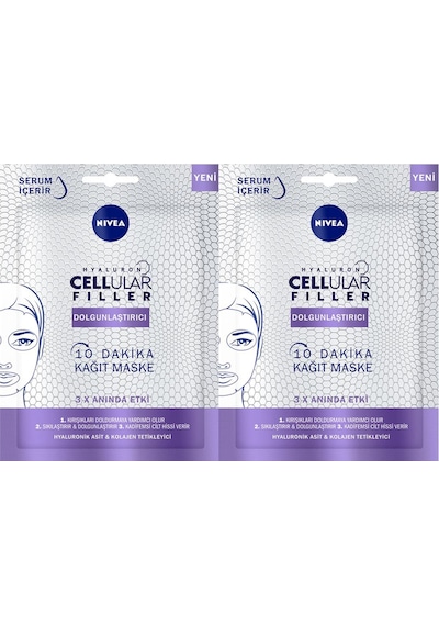 Nivea Cellular Hyaluron Filler Dolgunlaştırıcı Kolaje Kağıt Maske 2 Adet
