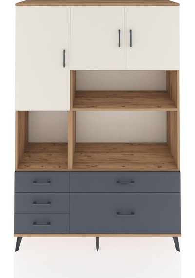 Hyperion Dolap 8 Raflı 5 Çekmeceli 3 Kapaklı 132x44x195 Çam-aytaşı/antrasit Aytası/antrasıt Hyperion Dolap 8 Raflı 5 Çekmeceli 3 Kapaklı 132x44x195 Çam-aytaşı/antrasit Aytası/antrasıt