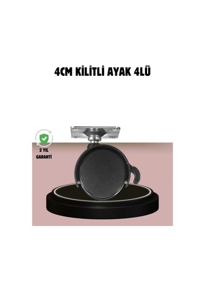 Home Kilitli 4 Cm Tekerlek Ayak 4 Lü Set Zemin Koruyucu Çok Renkli