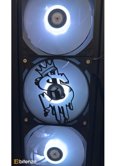 Graffiti Dolar Logolu 120x120 Mm Oyun Pc Aksesuarı, Masaüstü Bilgisayar Fan Kapağı Siyah