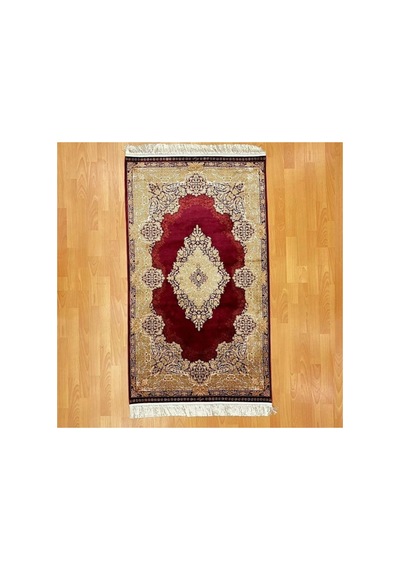 Elmas Motifli 120 X 180 Cm İpek Halı Bordo