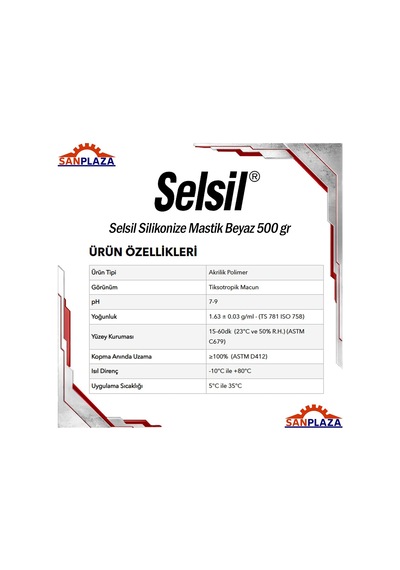 Tr Selsil Silikonize Mastik Beyaz 500 Gr 52083 5 Diğer