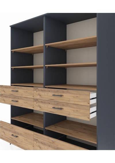 Kronos Gardrop 8 Raflı 6 Çekmeceli 176x59x221 Antrasit-çam Çam Kronos Gardrop 8 Raflı 6 Çekmeceli 176x59x221 Antrasit-çam Çam