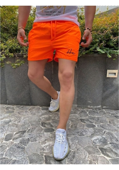 Oliggopol Erkek Slim Fit Düz Renk Cepli Model Deniz Şortu