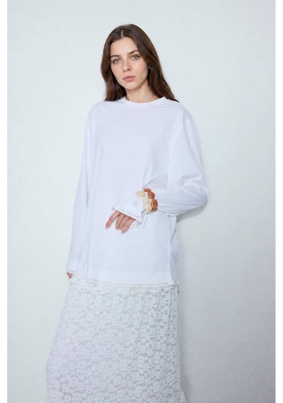 Defacto Relax Fıt Uzun Kollu Ecru Tunik H7727ax26smer105 Ekru-er105