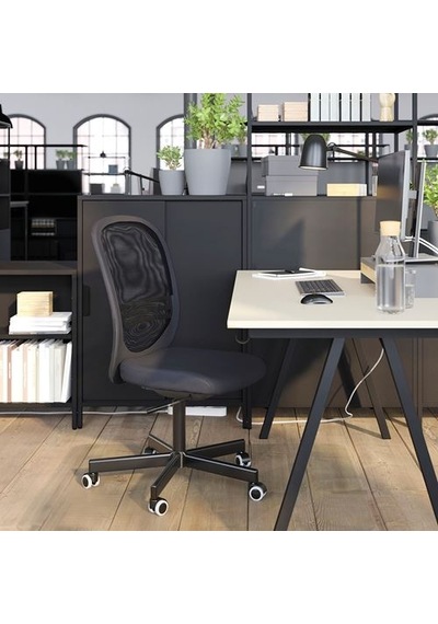 Ikea Flıntan Çalışma Sandalyesi, Siyah, Kolçaksız