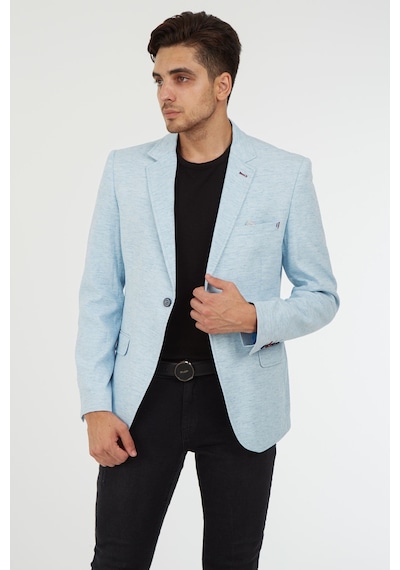 Sposo 5110 Dar Kalıp Yarım Astarlı Buz Mavi Erkek Blazer Ceket Mavi