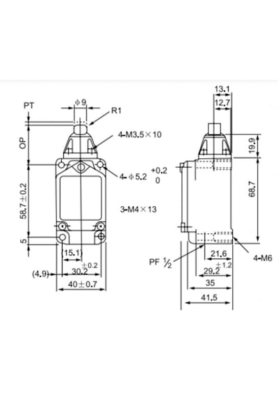 Cwld2 Doğrusal Ters Makaralı Pim Metal Limit Switch