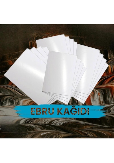 Ebru Kağıdı 25 X 35 Cm 25 Li Beyaz Ebru Sanatı Kâğıdı Marbling Paper Set