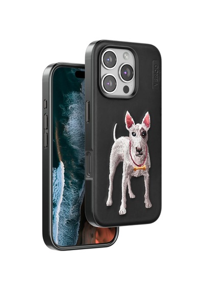 Venco - 647 - Apple iPhone Uyumlu 16 Pro Perma Desenli Kapak - Glblseme - - Siyah Sıyah