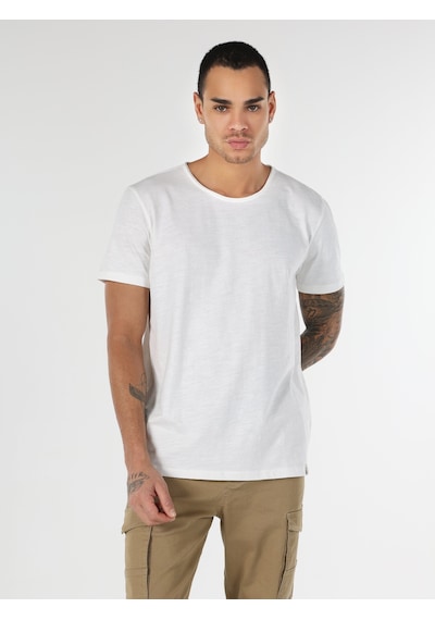 Colin'S Regular Fit Bisiklet Yaka Beyaz Erkek Kısa Kol Tişört Cl1058580_Q1.V1_Ofw