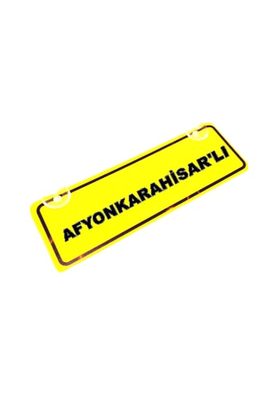 Afyonkarahisar 'lı Yazılı Sarı Dekor Plaka Sök Tak Pratik