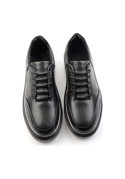 Siyah Hakiki Deri Erkek Sneaker E01585127543 Siyah