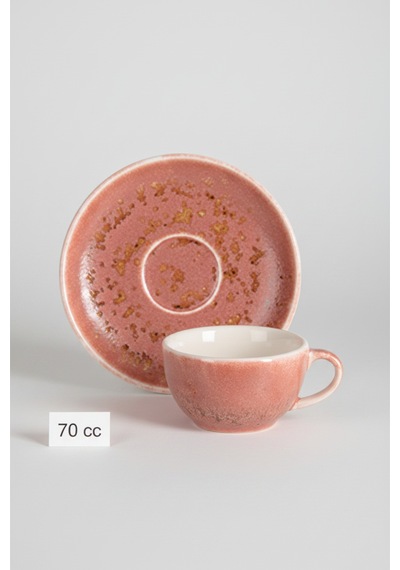6'lı Liza Espresso Fincanı 70 Cc + Fincan Tabağı Giorgiana Lisa Shape Rosa Şık Ve Modern Porselen Kahve Takımı Krem