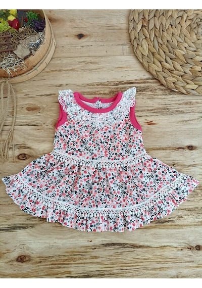 Tomuycuk Kır Çiçeği Lila Kız Bebek Elbisesi Çocuk Takım 3-6-9-12 Ay Bebek Takımları Kıyafetleri Bebek Giyim Nar