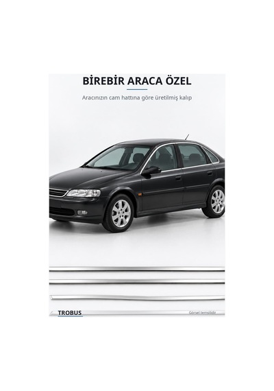 Opel Vectra B 1995-2002 Uyumlu Krom Cam Çıtası 4 Parça Paslanmaz Çelik