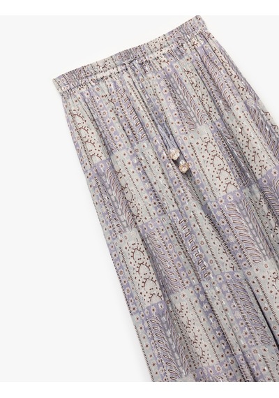 Koton Astarlı Etnik Desenli Yüksek Beli Lastikli Bağlamalı Uzun Şifon Kloş Etek Mor Desenli 5sak70037pw Koton Astarlı Etnik Desenli Yüksek Beli Lastikli Bağlamalı Uzun Şifon Kloş Etek Mor Desenli 5sak70037pw