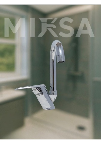 Baston Borulu Banyo Lavabo Bataryası, Musluğu, Çeşmesi Çift Su Girişli Krom