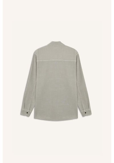 DeFacto %100 Pamuk Regular Fit Polo Yaka Basic Düz Uzun Kollu Gömlek B2654AX25SPBG170
