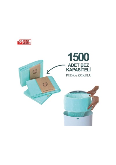 16l Çöp Kutuları Ile Uyumlu 1500 Bebek Bezi Kapasiteli 3 Paket Kokulu Yerli Çöp Poşeti