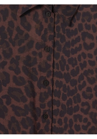 Lcw Everyday Kahverengi Leopar Desenli Kadın Gömlek