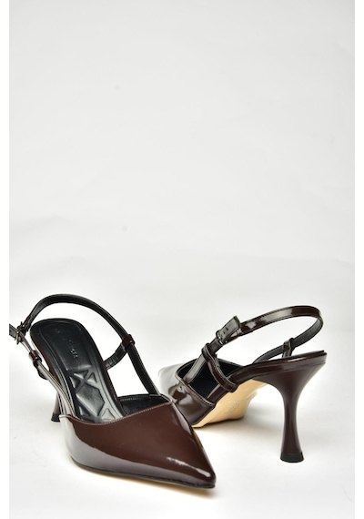 Fox Shoes U480441108 Kahverengi Rugan İnce Topuklu Kadın Abiye Ayakkabı Kahverengi