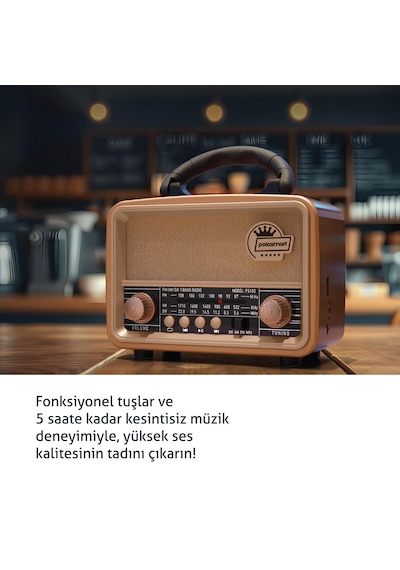 Polosmart Fs103 Nostaljik Radyo Kahverengi