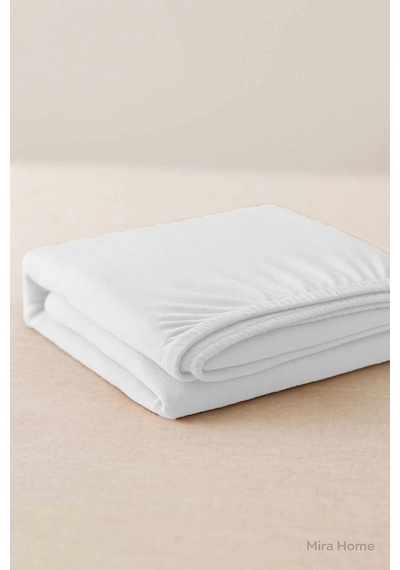 Tek Kişilik Düz Penye %100 Pamuklu Lastikli Çarşaf 100x200 Cm Newsheet Beyaz Çok Renkli