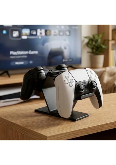 Şık Ve Düzenli Playstation Ve Oyun Kolu Standı Siyah