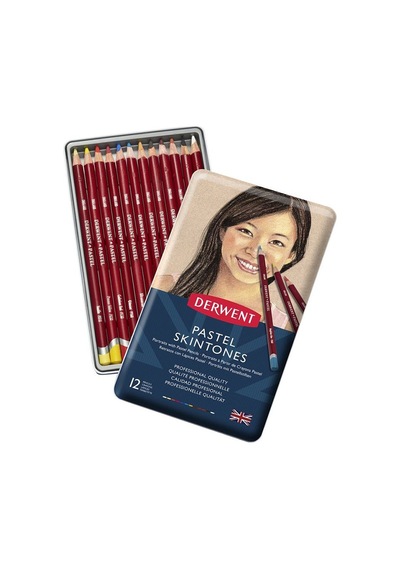 Derwent Pastel Pencils Skintones 12Li Teneke Kutu Ten Renkleri