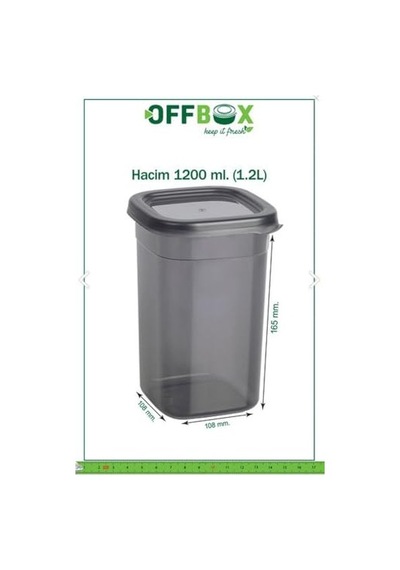 Offbox 6 Lı 12 Parça 1,2 Litre Kare Erzak Saklama Kutusu Takımı 20 Etiketli Baharatlık Diğer