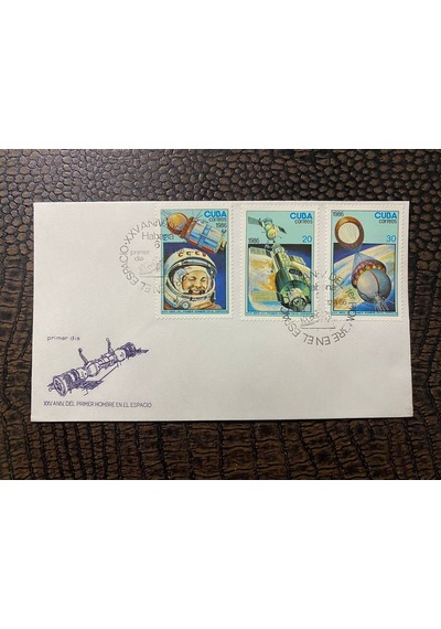 Cuba Küba İlk Gün Zarfı 1986 Xxv. Aniv. Del Primer En El Espacio Uzay Uydu Temalı Fdc