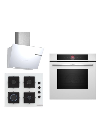 Bosch White Deluxe HBG7341W1 3D Fry - POP6C2P31O - DWK66PJ20T 3 Lü Ankastre Set 621