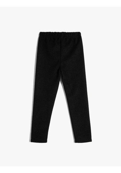 Koton Basic Fitilli Tayt Beli Lastikli Siyah 4wkg40240ak Siyah